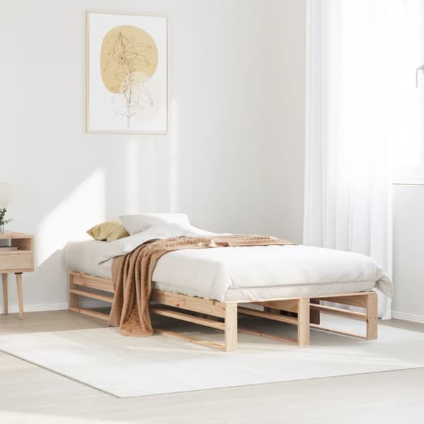 Sängram utan madrass 90x190 cm massiv furu