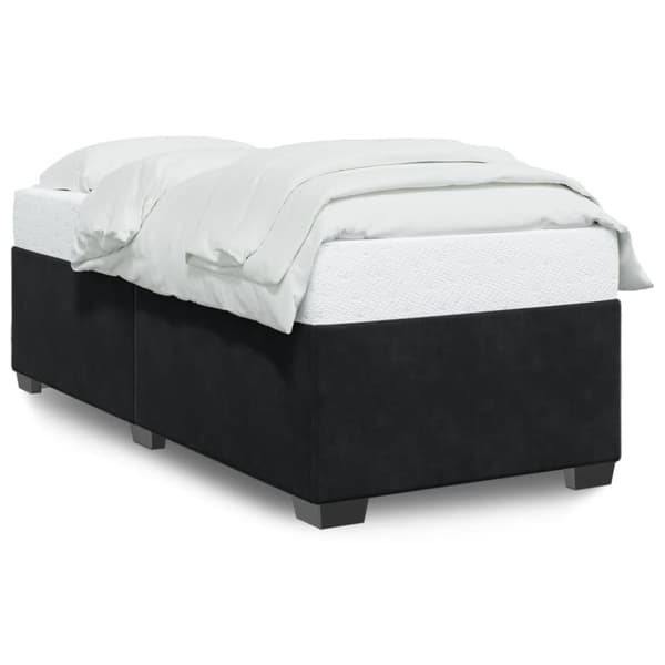 Sängram utan madrass svart 100x200 cm sammet