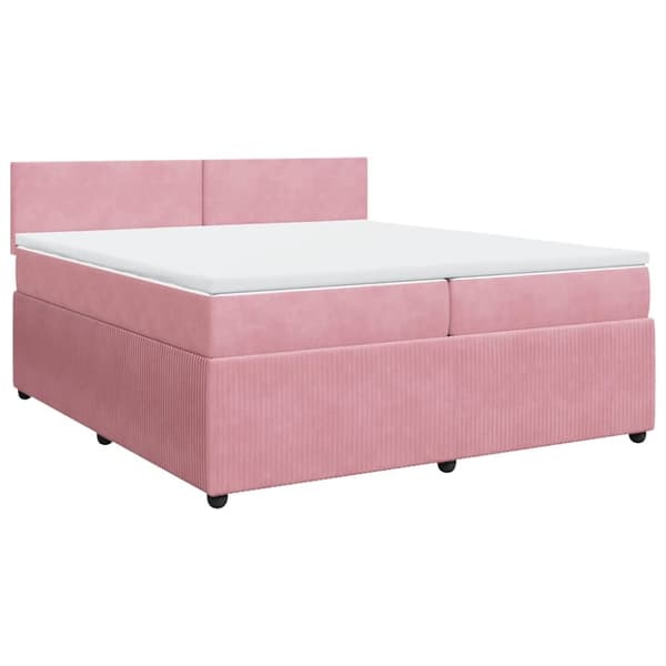 Ramsäng med madrass rosa 200x200 cm sammet