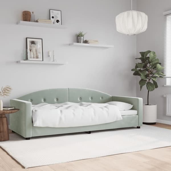 Dagbädd ljusgrå 80x200 cm sammet