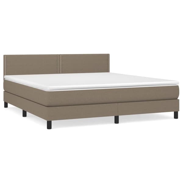 Ramsäng med madrass taupe 180x200 cm tyg