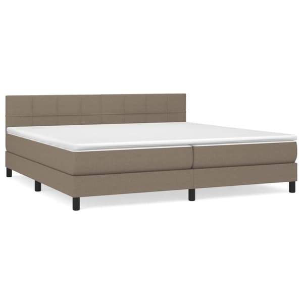 Ramsäng med madrass taupe 200x200 cm tyg
