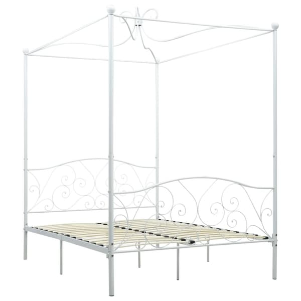 Sänghimmel utan madrass vit 140x200 cm metall