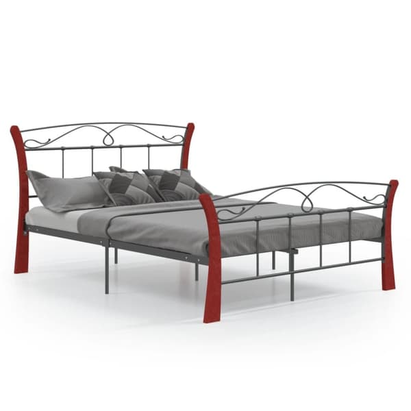 Sängram utan madrass svart metall 120x200 cm