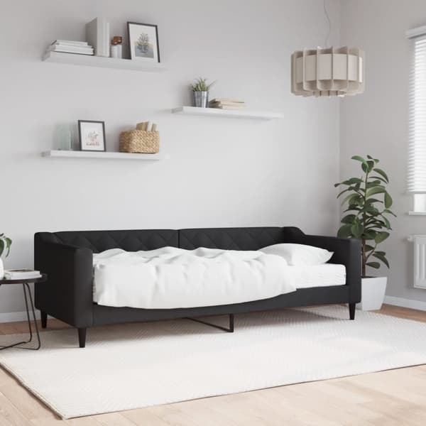 Dagbädd med madrass svart 80x200 cm tyg