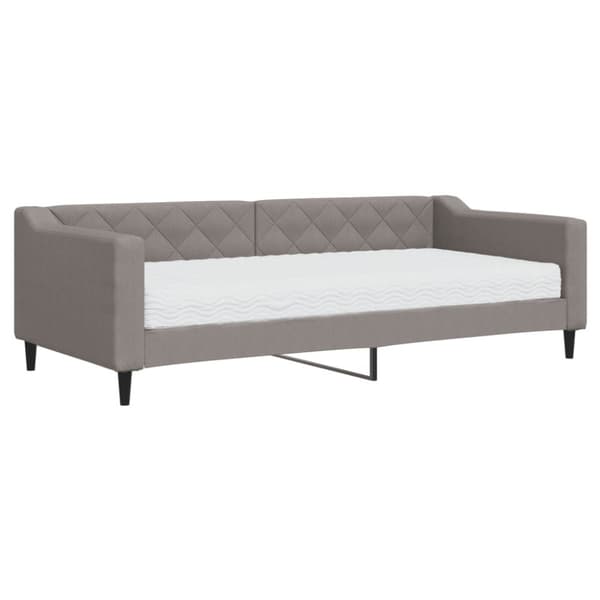 Dagbädd med madrass taupe 90x200 cm tyg