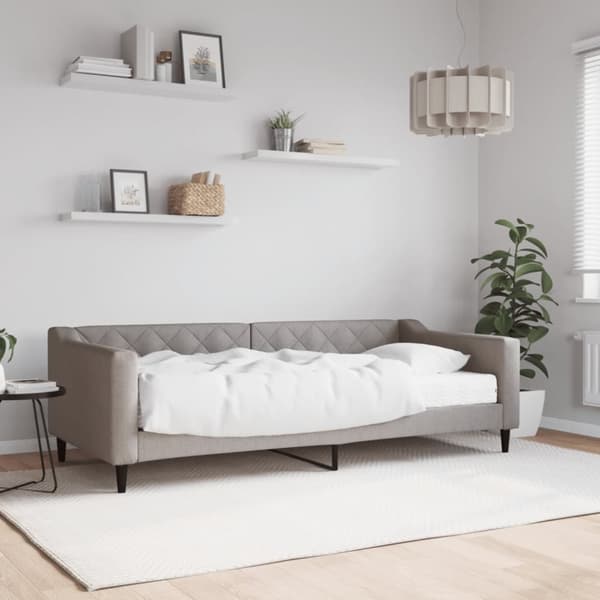 Dagbädd med madrass taupe 90x200 cm tyg