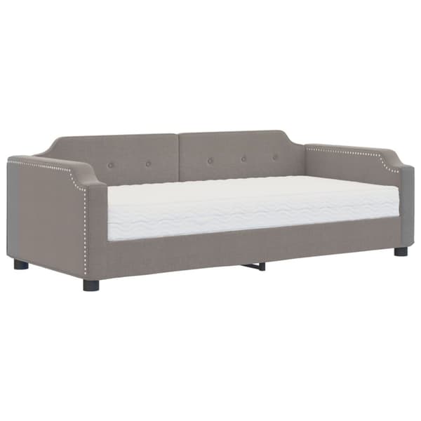 Dagbädd med madrass taupe 90x200 cm tyg