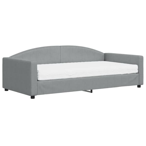 Dagbädd med madrass ljusgrå 100x200 cm tyg