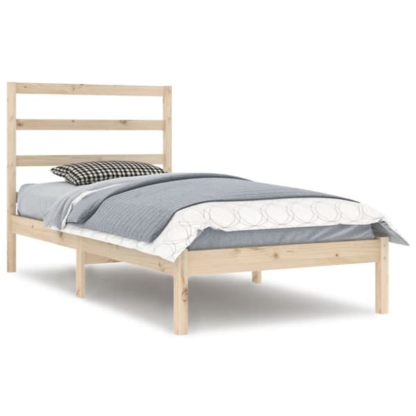 Sängram utan madrass 90x200 cm massiv furu