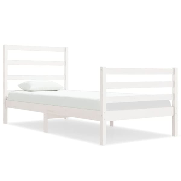 Sängram vit massiv furu 90x190 cm