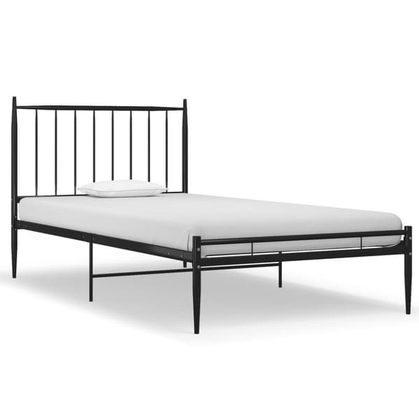 Sängram utan madrass svart metall 90x200 cm