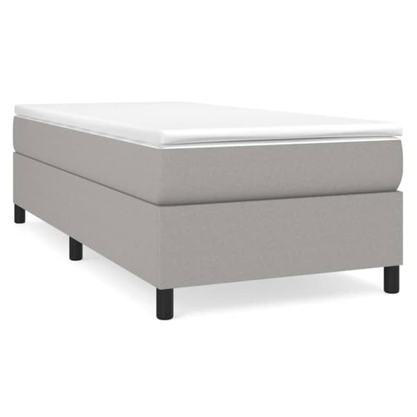 Ramsäng med madrass ljusgrå 100x200 cm tyg