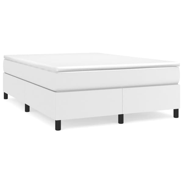 Ramsäng med madrass vit 140x190 cm konstläder