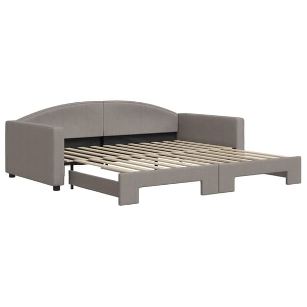 Dagbädd utdragbar taupe 100x200 cm tyg