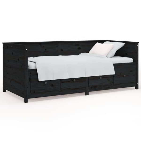 Dagbädd svart 75x190 cm massivt furu