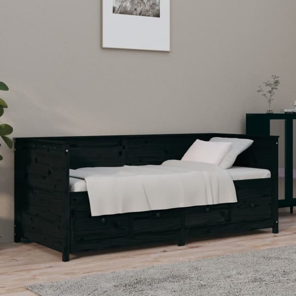Dagbädd svart 75x190 cm massivt furu
