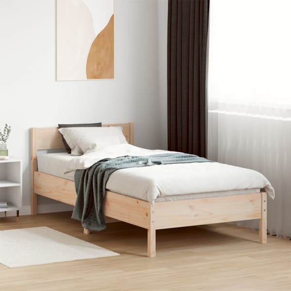 Sängram utan madrass 100x200 cm massiv furu