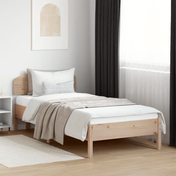 Sängram utan madrass 100x200 cm massiv furu