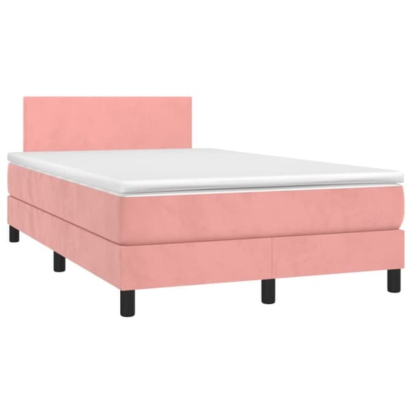 Ramsäng med madrass rosa 120x190 cm sammet