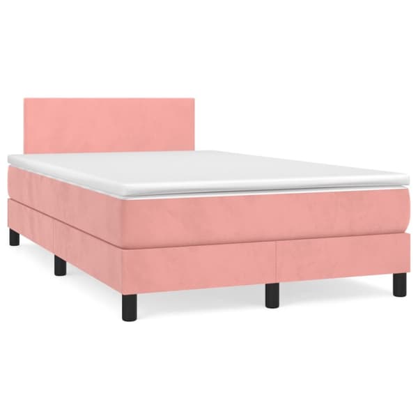 Ramsäng med madrass rosa 120x190 cm sammet
