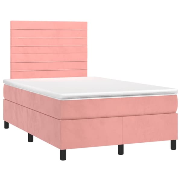 Ramsäng med madrass rosa 120x190 cm sammet