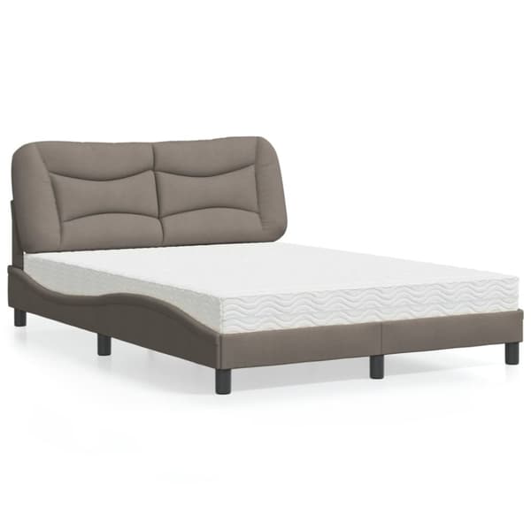 Säng med madrass taupe 140x200 cm tyg