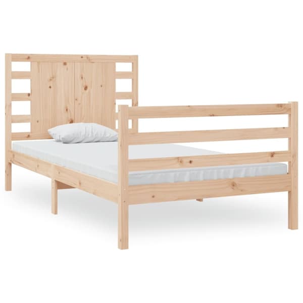 Sängram utan madrass 90x190 cm massiv furu
