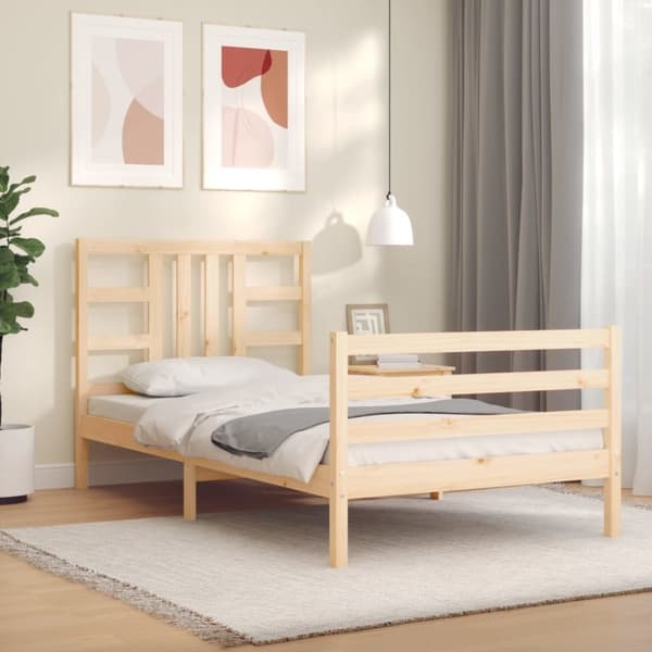 Sängram utan madrass 100x200 cm massiv furu