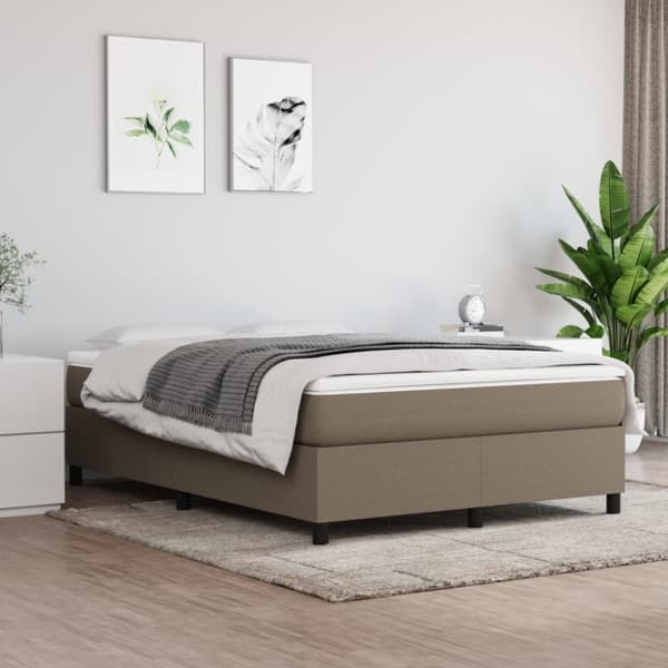 Sängram utan madrass taupe 140x200 cm tyg