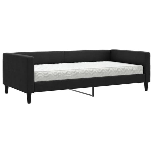Dagbädd med madrass svart 100x200 cm tyg