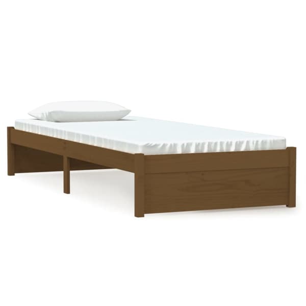 Sängram honungsbrun massiv furu 75x190 cm