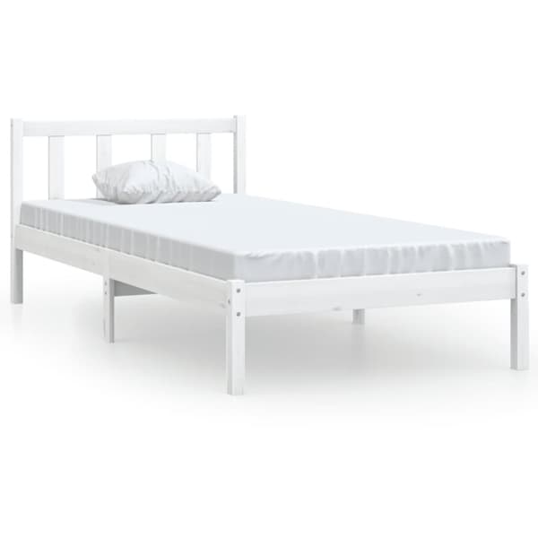 Sängram vit massiv furu 100x200 cm