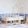 Miniatyrbild 1 av 2: Dagbädd med tak vit 80x200 cm massiv furu