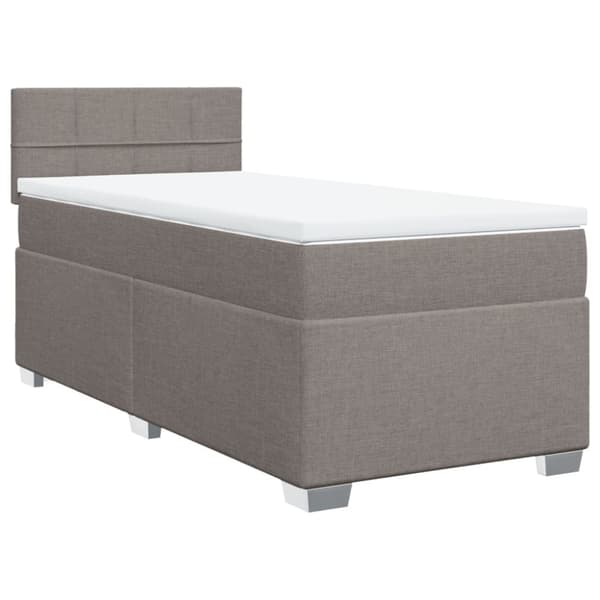 Ramsäng med madrass taupe 100x200 cm tyg