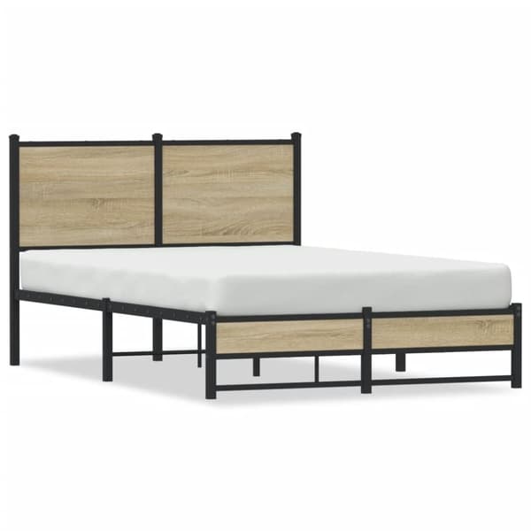 Sängram utan madrass metall sonoma-ek 120x200 cm