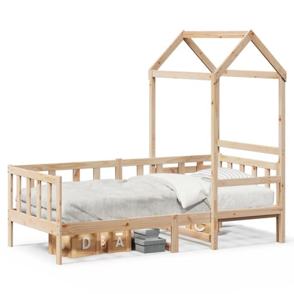 Dagbädd med tak 90x200 cm massiv furu