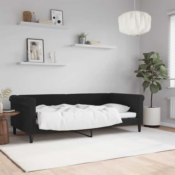Dagbädd svart 90x190 cm sammet