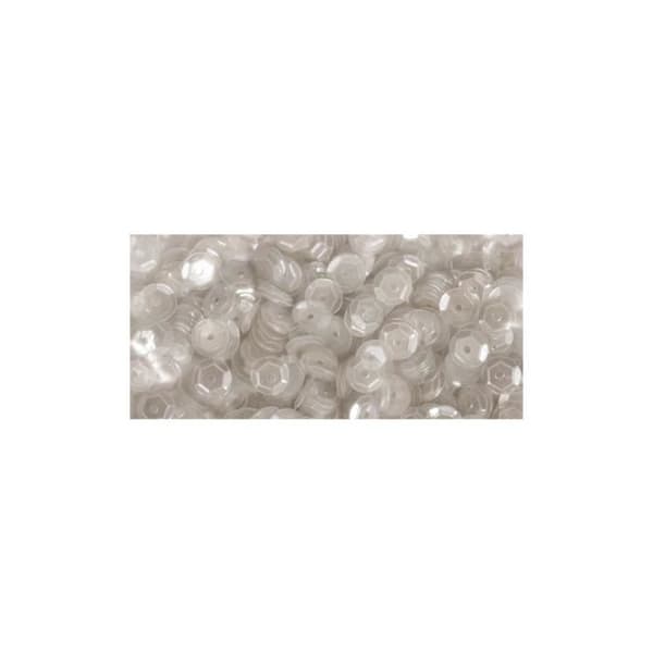Paljetter, kupolformad, 6mm ø, kristall, tab.-LS 500 st.