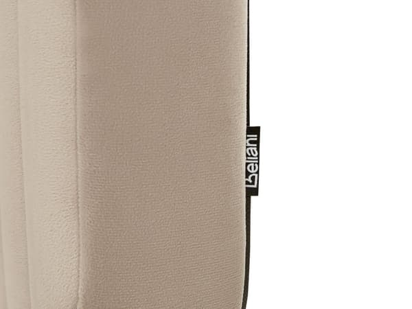 Seng Taupe Velour 140 x 200 cm Moderne Trekvart Seng Høj Sengegavl Halvandenmandsseng Minimalistisk Design Velourseng