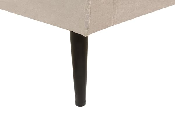 Seng Taupe Velour 140 x 200 cm Moderne Trekvart Seng Høj Sengegavl Halvandenmandsseng Minimalistisk Design Velourseng