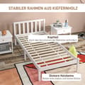 Miniatyrbild 6 av 10: Rootz enkelsängstomme - Pineträsäng - Naturträstomme - Förvaringsutrymme - 208cm x 96cm x 70cm - Vit ram - Madrass ingår inte