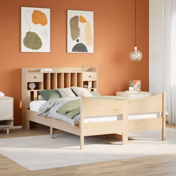Sängram utan madrass 140x200 cm massiv furu