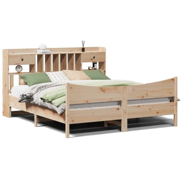 Sängram utan madrass 200x200 cm massiv furu