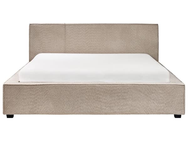 Seng med ramme taupe polstret boucle 160 x 200 cm moderne dobbelt til soveværelse
