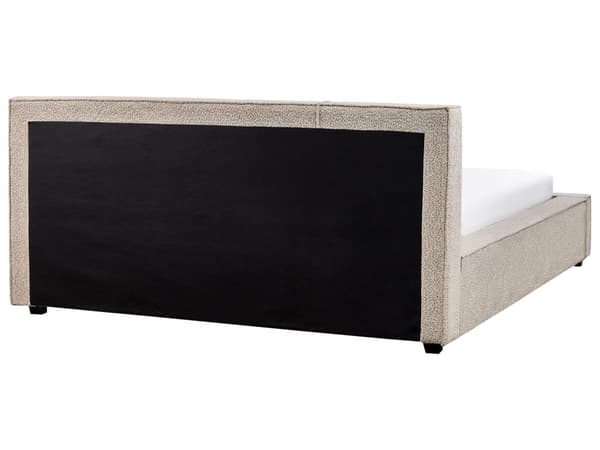 Seng med ramme taupe polstret boucle 160 x 200 cm moderne dobbelt til soveværelse