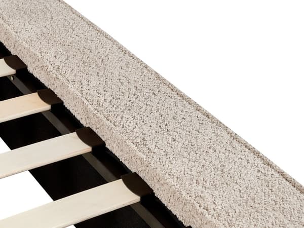 Seng med ramme taupe polstret boucle 160 x 200 cm moderne dobbelt til soveværelse