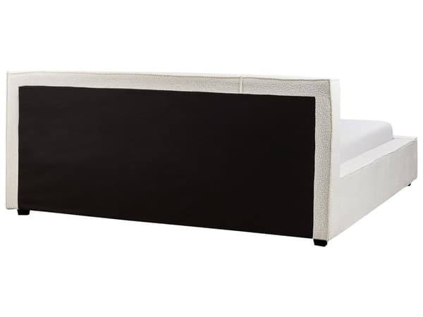 Sängram Off-White Boucle Klädsel 180 x 200 cm Lamellbotten Sovrum Modern Minimalistisk
