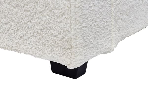 Sängram Off-White Boucle Klädsel 180 x 200 cm Lamellbotten Sovrum Modern Minimalistisk