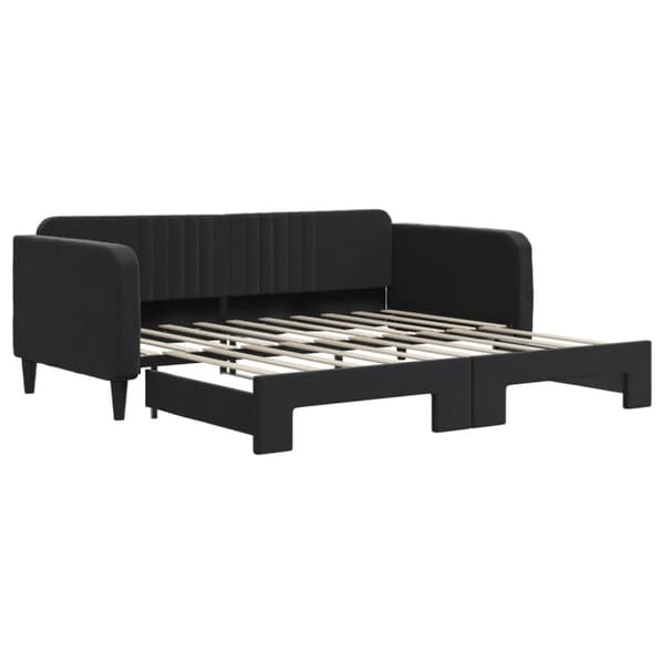 Dagbädd utdragbar svart 90x190 cm sammet